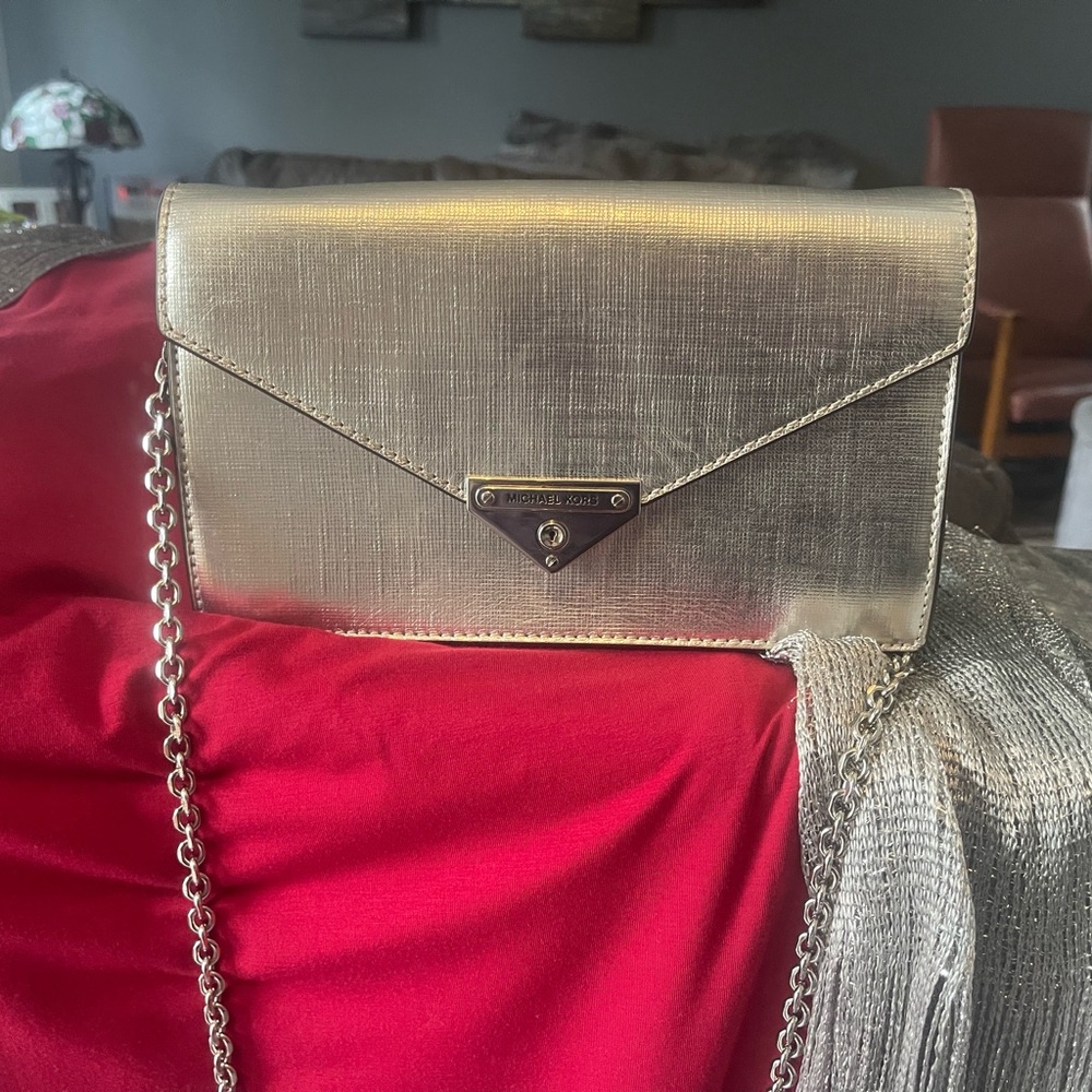 Michael Kors Gold Chain Crossbody Bag